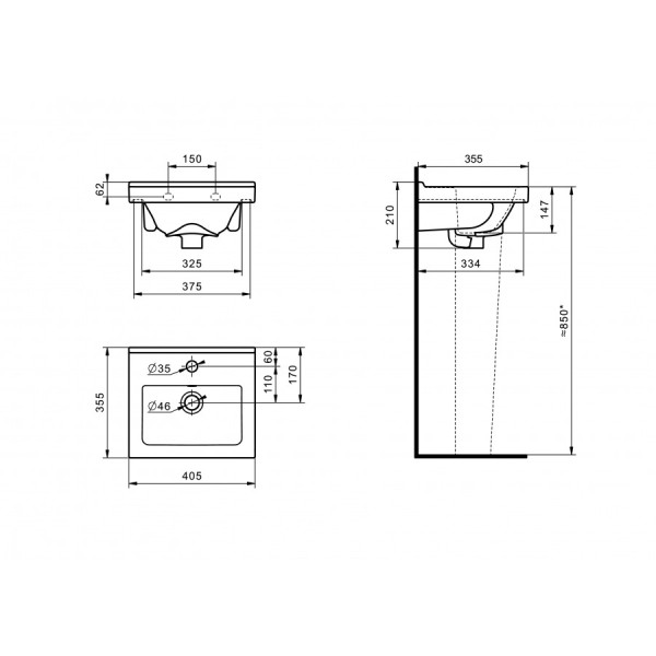 Раковина мебельная Santeri Визит 40,5x355x210 белая (1.3117.7.S00.11B.0) Раковина мебельная Santeri Визит 40,5x355x210 белая (1.3117.7.S00.11B.0)
