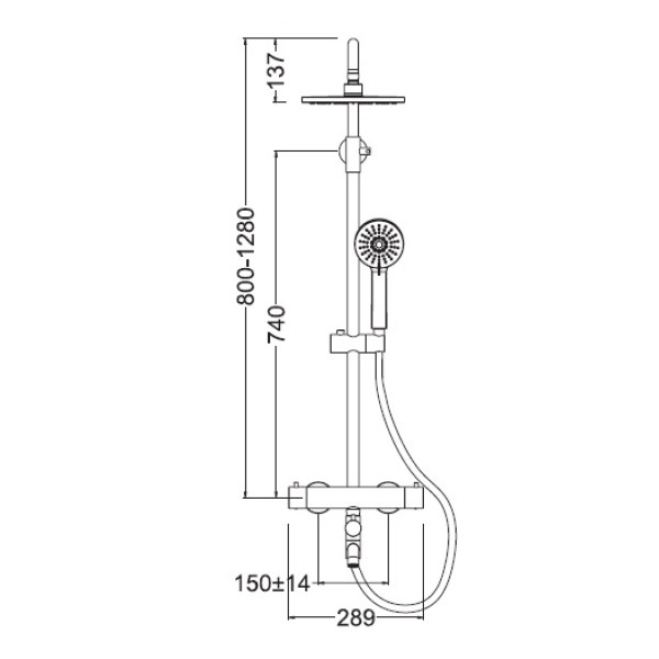 Душевая система с верхним душем, изливом и термостатическим смесителем Zeegres Z.PRATO (14051001) Душевая система с верхним душем, изливом и термостатическим смесителем Zeegres Z.PRATO (14051001)