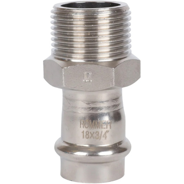 Переход 18х3/4"Н Rommer из нержавеющей стали (пресс) (RSS-0021-001834) Переход 18х3/4"Н Rommer из нержавеющей стали (пресс) (RSS-0021-001834)