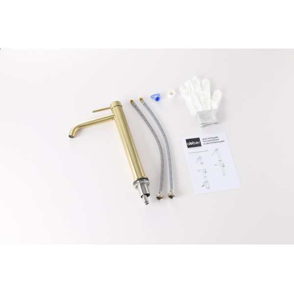 Смеситель для раковины Abber Wasser Kreis 316 золото брашированное (AF8111BG-L)