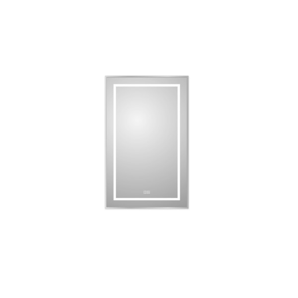 Зеркало BelBagno 500x32x800 в алюминиевой раме со встроенным светильником сенсорным выключателем и подогревом (SPC-KRAFT-500-800-LED-TCH-WARM)