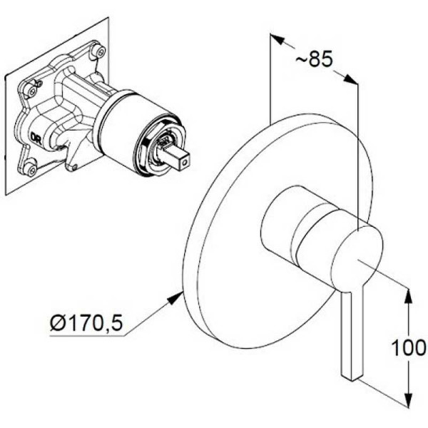 Смеситель для душа Kludi Nova Fonte Puristic черный, внешняя часть (206553915) Смеситель для душа Kludi Nova Fonte Puristic черный, внешняя часть (206553915)