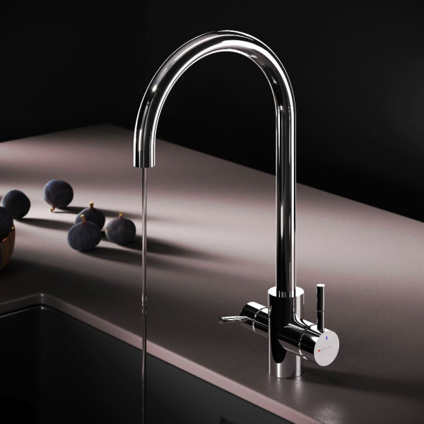 Смеситель для кухни AM.PM X-Joy S с С-изливом с каналом для питьевой воды хром (F85B07700) Смеситель для кухни AM.PM X-Joy S с С-изливом с каналом для питьевой воды хром (F85B07700)