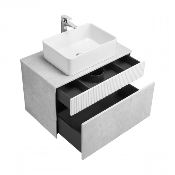 Тумба подвесная Aquaton Марбл 460x800x530 белый, слэйт (1.A276.2.01M.H4C.0)