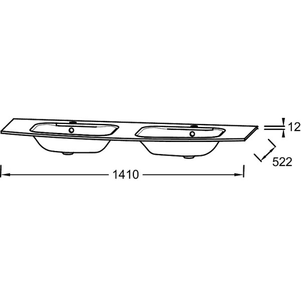 Раковина встраиваемая Jacob Delafon Nona 141x52,2 белая (EB1887RU-DE4)
