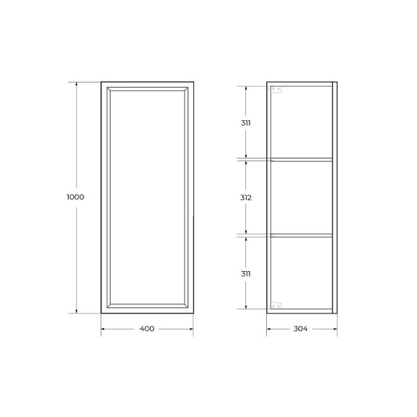 Пенал подвесной Cezares Giubileo 40x100 Bianco Lucido (GIUBILEO-100-1A-SC-BL)
