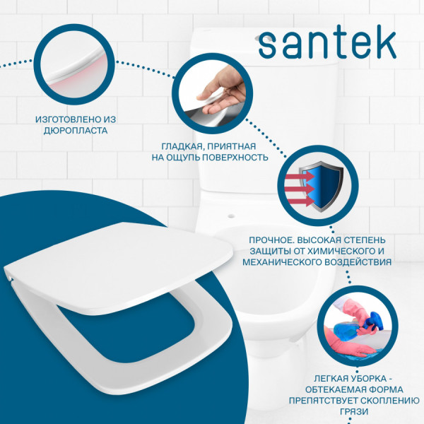 Сиденье для унитаза Santek Нео с микролифтом белое (1WH302450)