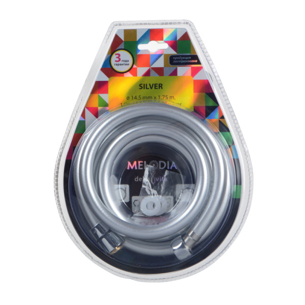 Шланг душевой Melodia SILVER ПВХ L175 см серебро (MKP34435BL) Шланг душевой Melodia SILVER ПВХ L175 см серебро (MKP34435BL)