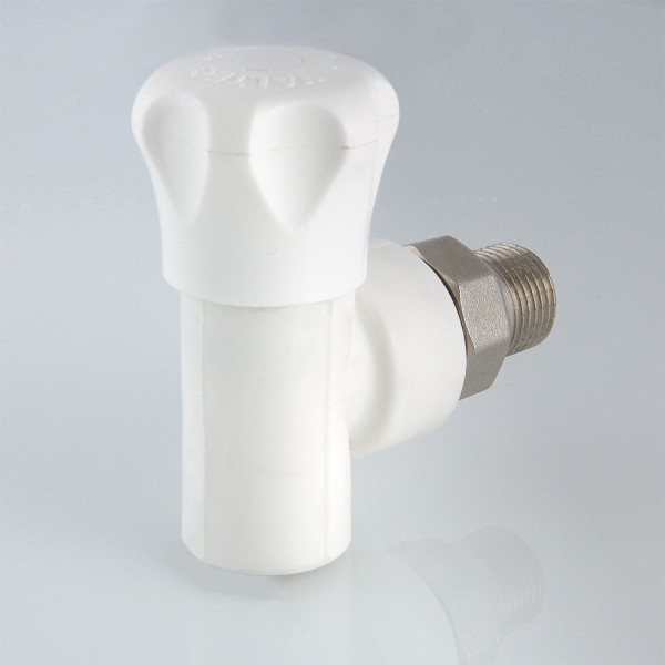 Клапан PP-R со сгоном угловой 25x3/4"Н Valtec (белый) VTp.718.V.02505 Клапан PP-R со сгоном угловой 25x3/4"Н Valtec (белый) VTp.718.V.02505