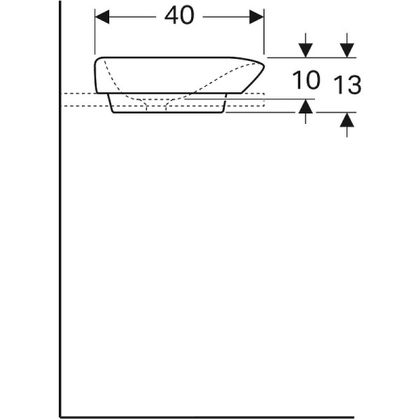 Раковина накладная Geberit myDay 60 встраиваемая на столешницу, белая (245460600)