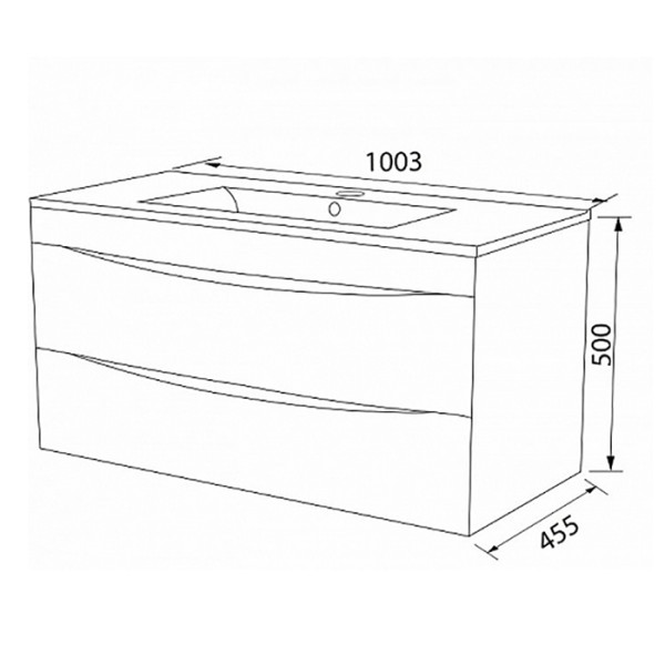 Тумба подвесная Iddis Cloud 100 с раковиной, белая (CLO10W1i95K)