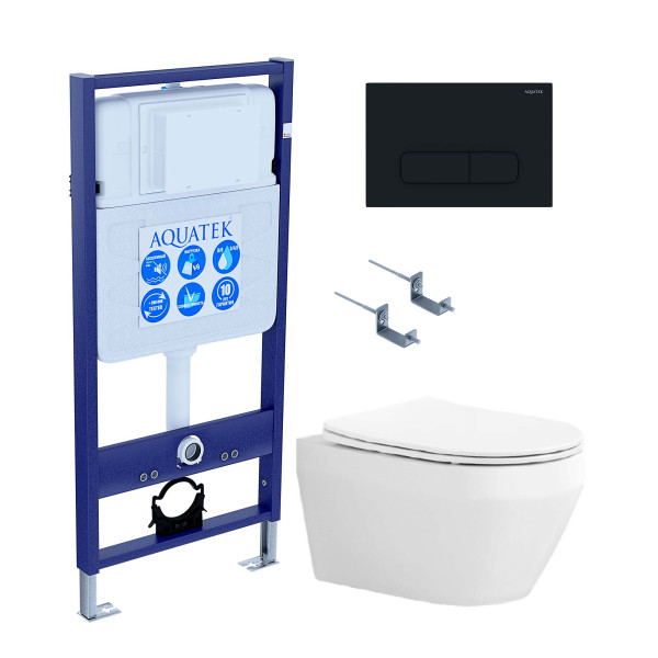 Комплект инсталляция с унитазом Aquatek Лея с клавишей смыва черный матовый (SET AQUATEK ЛЕЯ cm-017 4в1) Комплект инсталляция с унитазом Aquatek Лея с клавишей смыва черный матовый (SET AQUATEK ЛЕЯ cm-017 4в1)