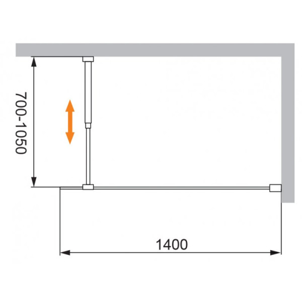 Душевая перегородка Cezares Liberta 140x195 стекло прозрачное, профиль хром (LIBERTA-L-1-140-C-Cr)