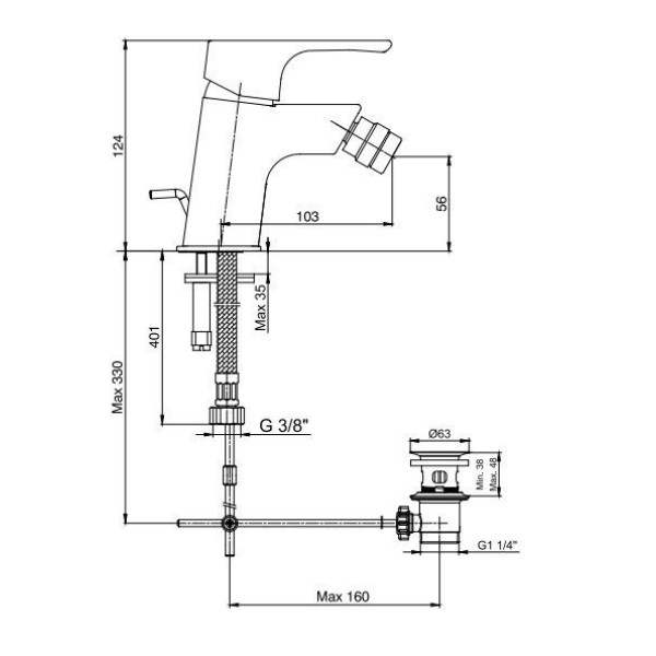 Смеситель для биде E.C.A. Niobe хром (102110196EX) Смеситель для биде E.C.A. Niobe хром (102110196EX)