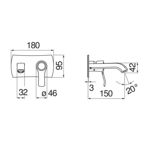 Смеситель для раковины Nobili Sofi внешняя часть бронзовый (SI98198BR)