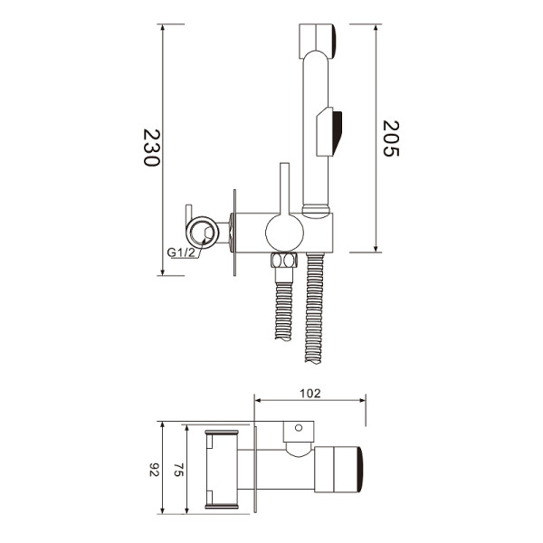 Смеситель с гигиеническим душем Wesnaart Eko хром (EKO05-410)