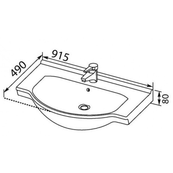 Раковина встраиваемая Aquanet Shenxin 90 49х91 (169552)