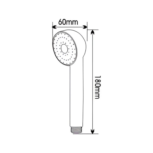 Душевая лейка Melodia 1 функция, d61мм, М22x1,5 рус.стандарт, хром/черный (MKP20548P)