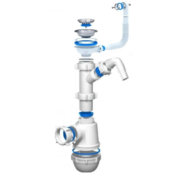 Сифон 40 мм. бутылочный АНИ "Грот" с выпуском 3 1/2"*115 мм., с отводом для стир.машины, с круглым гибким переливом АНИ пласт (A1042S) Сифон 40 мм. бутылочный АНИ "Грот" с выпуском 3 1/2"*115 мм., с отводом для стир.машины, с круглым гибким переливом АНИ пласт (A1042S)