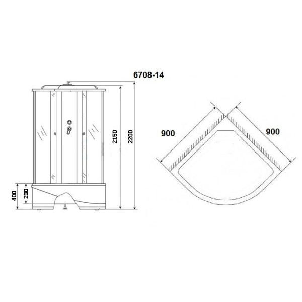 Душевая кабина Niagara 900*900*2200 стекло прозрачное, профиль черный (NG-6708) Душевая кабина Niagara 900*900*2200 стекло прозрачное, профиль черный (NG-6708)