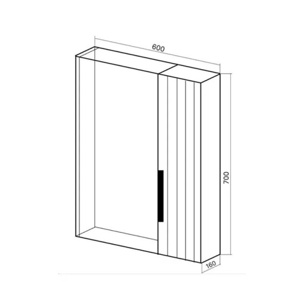 Шкаф зеркальный Viant Сицилия 60 16x60x70 правый без света капучино (VSIC60CAP-ZSH)
