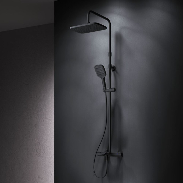 Душевая система AM.PM Func см-ль для ванны и душа с ТМС, душ.штанга, верхн. душ квадр., ручн.душ, черн (F078F522)