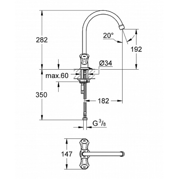 Смеситель для кухни Grohe Costa L (31812001)