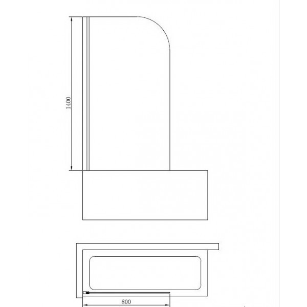 Шторка душевая на ванну BandHours EKO 80 80х140 Шторка душевая на ванну BandHours EKO 80 80х140