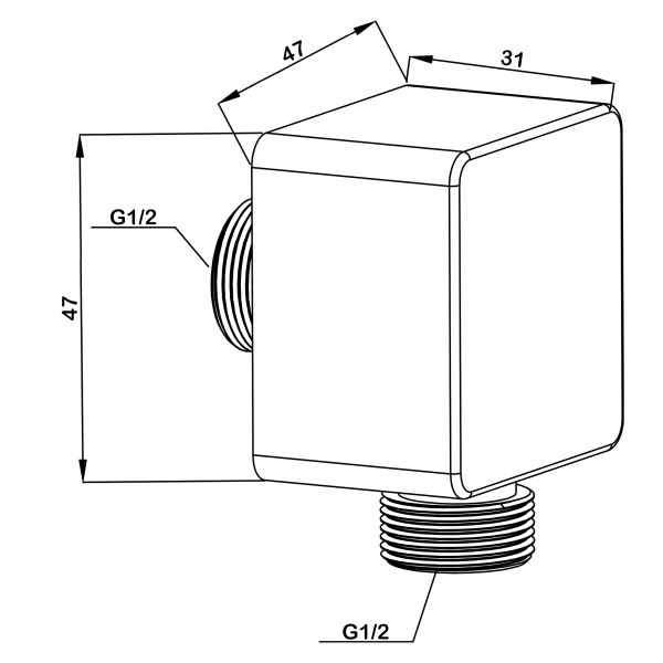 Подсоединение шланговое Swedbe Platta хром (5508)