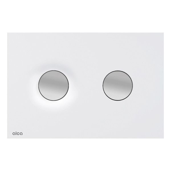 Клавиша смывная Alcaplast белая матовая/хром матовый (M1976-2) Клавиша смывная Alcaplast белая матовая/хром матовый (M1976-2)