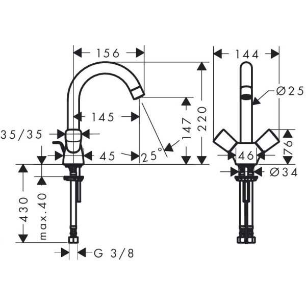 Смеситель для раковины Hansgrohe Logis (71222000)