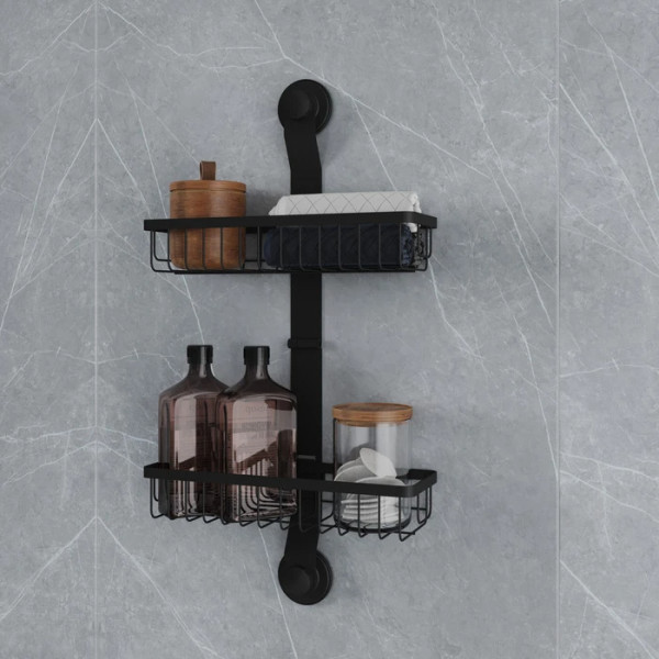 Полка двухярусная прямая проволока стальная черный матовый Easy Milardo (EAS0WS2M44)