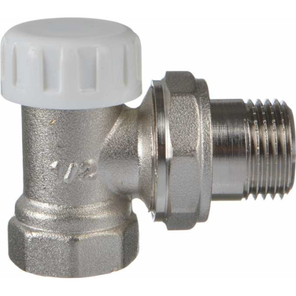 Клапан настроечный угловой 1/2" TeRma (никель) (33955) Клапан настроечный угловой 1/2" TeRma (никель) (33955)