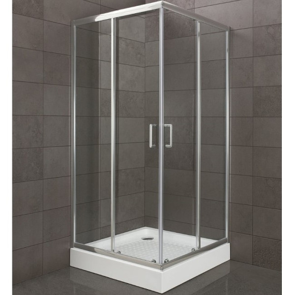 Душевой уголок BelBagno Uno-195 80x80x195 стекло прозрачное, профиль хром (UNO-195-A-2-80-C-Cr)