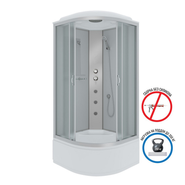 Душевая кабина с гидромассажем Classic 90x90 стекло матовое, профиль хром матовый (NG-2308-14G) Душевая кабина с гидромассажем Classic 90x90 стекло матовое, профиль хром матовый (NG-2308-14G)