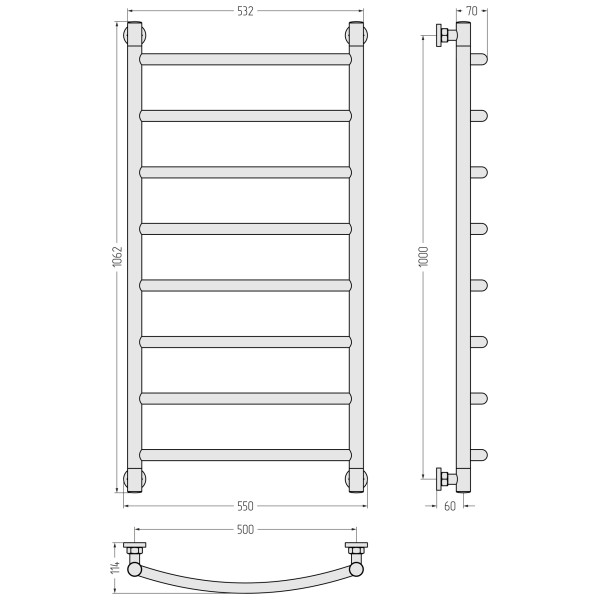 Полотенцесушитель водяной Сунержа Галант 1000x500 матовый белый (30-0200-1050) Полотенцесушитель водяной Сунержа Галант 1000x500 матовый белый (30-0200-1050)