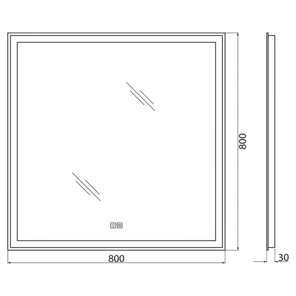 Зеркало с подсветкой BelBagno SPC-GRT 80x80 с подогревом (SPC-GRT-800-800-LED-TCH-WARM) Зеркало с подсветкой BelBagno SPC-GRT 80x80 с подогревом (SPC-GRT-800-800-LED-TCH-WARM)