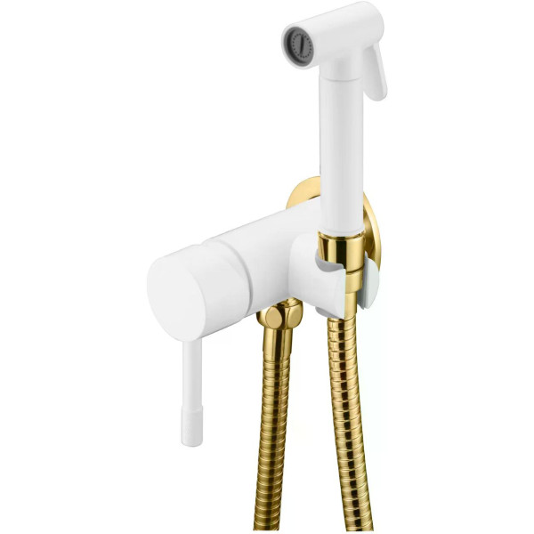 Смеситель с гигиеническим душем Boheme Uno MW (белый) (467-WG) Смеситель с гигиеническим душем Boheme Uno MW (белый) (467-WG)