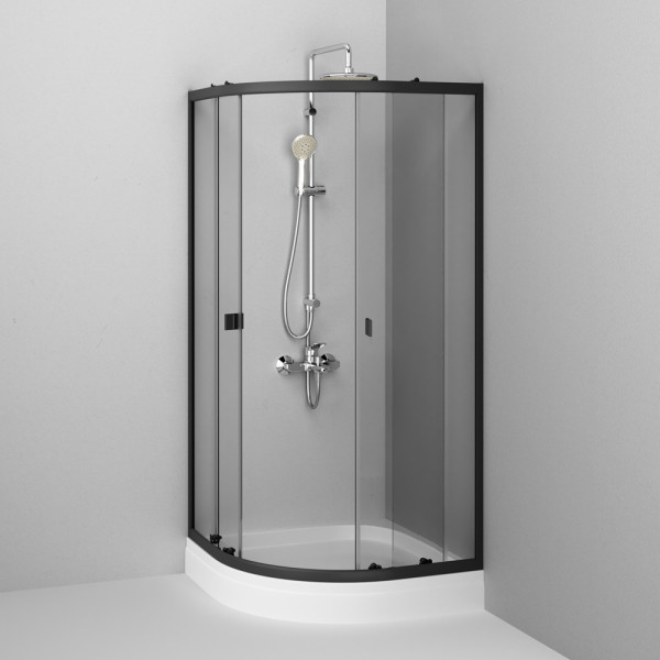 Душевй уголок AM.PM X-Joy 80x80x195 стекло прозрачное, профиль черный (W88E-205-080BT64)