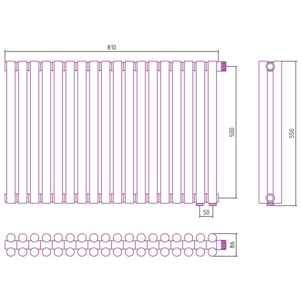 Дизайн-радиатор Сунержа Эстет-11 EU50 500*810 18 секций белый (12-0312-5018)