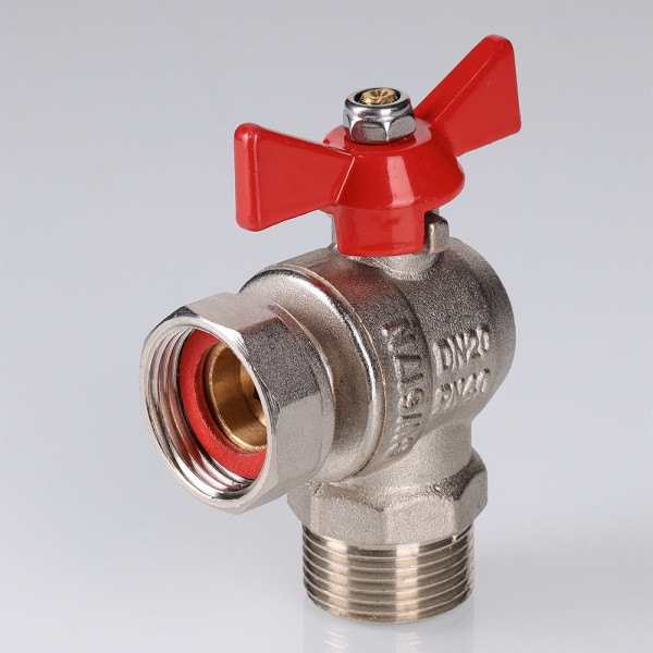 Кран угловой 1/2"х1/2" ВН шаровый с накидной гайкой (короткий) Valtec (красная бабочка) VT.267.NS.0404