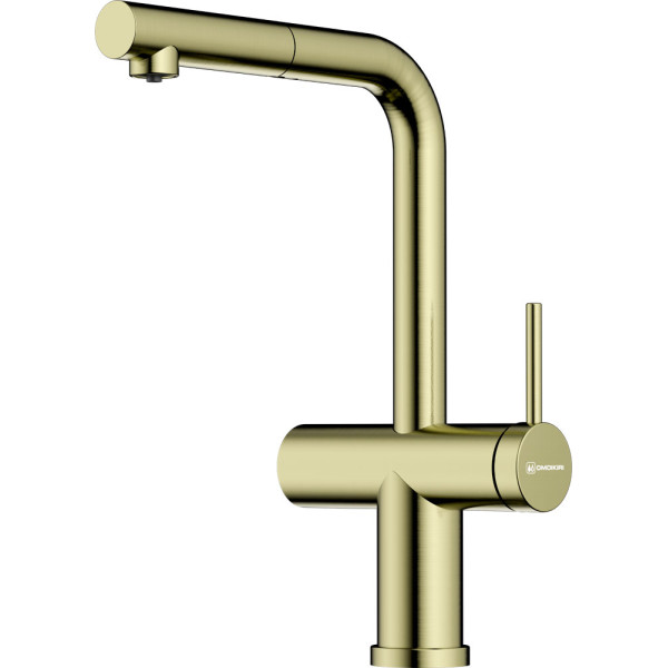 Смеситель для кухни Omoikiri Karatsu-S-LG с выдвижным изливом светлое золото (4994612)