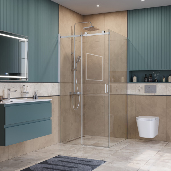 Душевой уголок BelBagno Soft Close-2 100x100x200 стекло прозрачное, профиль хром глянцевый (SOFT_CLOSE-2-A-1-100-C-Cr)
