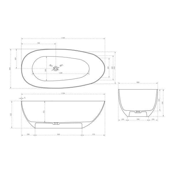 Ванна карбоновые Abber Karbon 170x80 черная (AK9011-1.7)