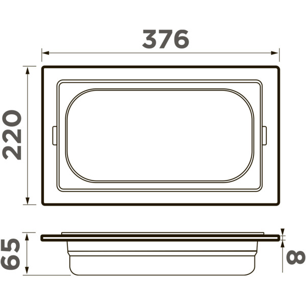 Контейнер Omoikiri DC-03-1-GB 376х220х65 графит (4999082)