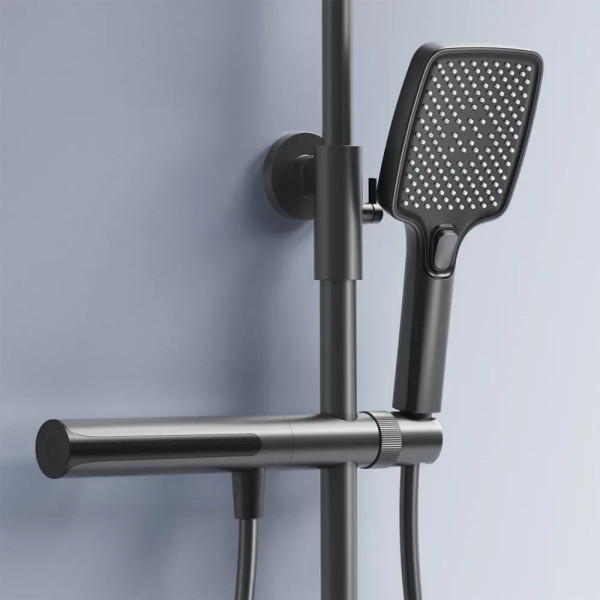 Душевая система термостатическая на четыре режима Rea Pedro Titanium (REA-P0896)