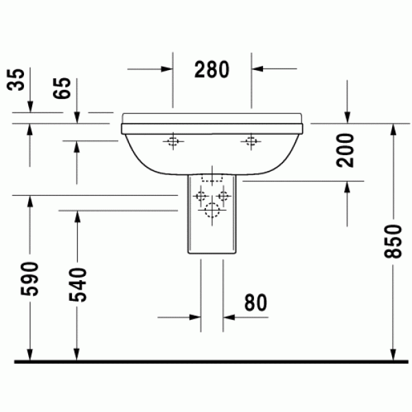 Полупьедестал для раковины Duravit Starck 3 170х285 (0865150000)