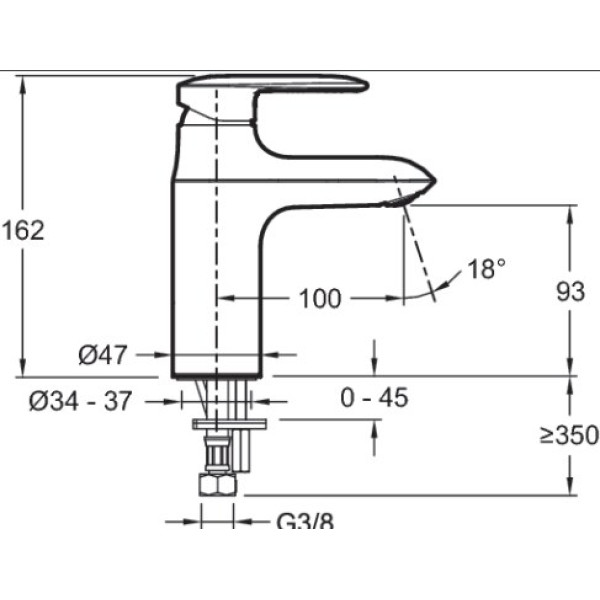 Смеситель для раковины Jacob Delafon Kumin хром (E99447-CP)