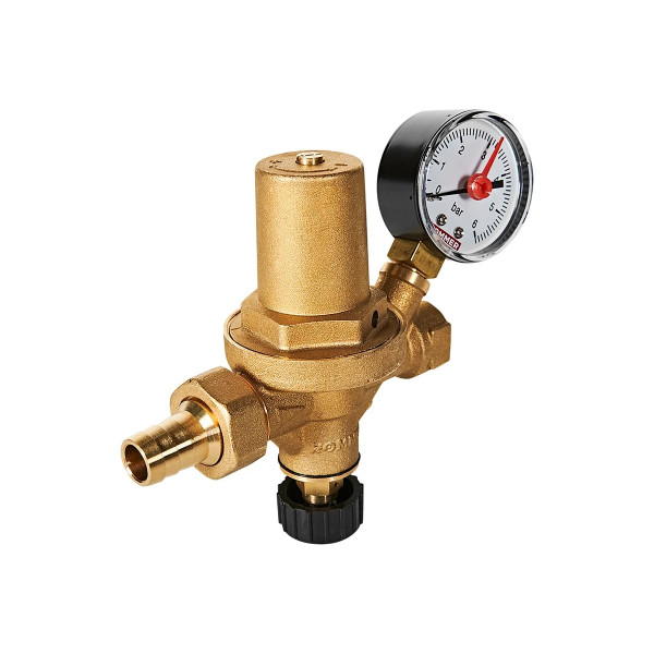 Клапан подпиточный с манометром 1/2" ВН Rommer (крышка латунь) (RVS-0050-101515)