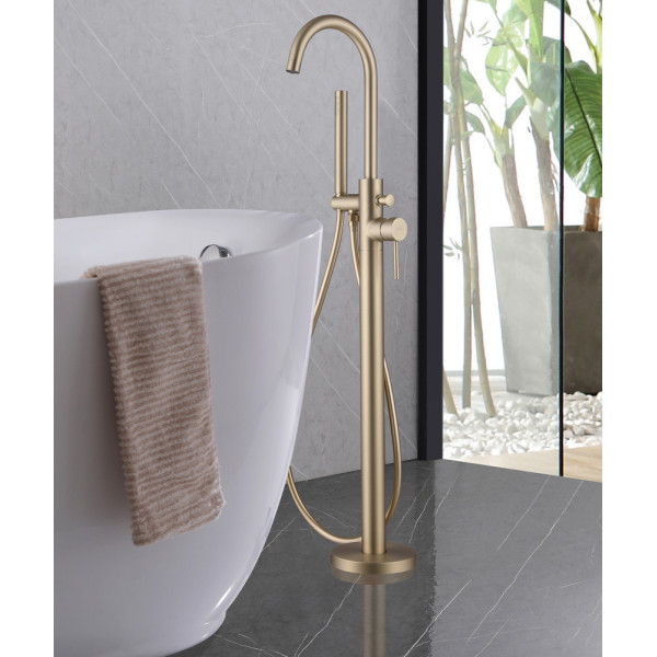 Смеситель напольный Abber Wasser Kreis золото матовое (AF8115GN) Смеситель напольный Abber Wasser Kreis золото матовое (AF8115GN)